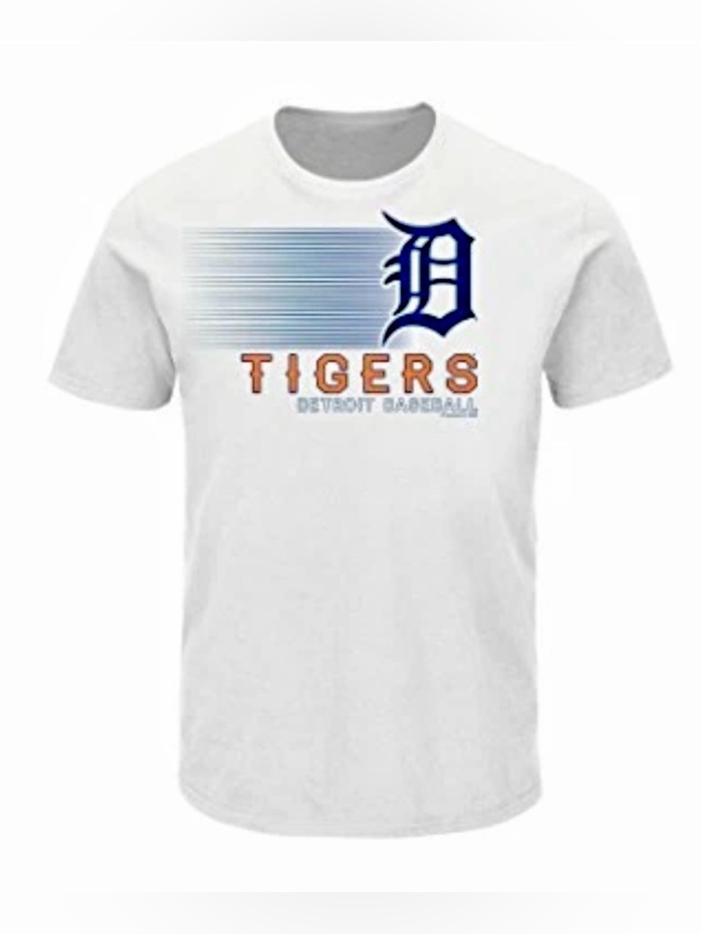 NWT [MLB] Detroit Tigers MLB Short-Sleeved T-Shirt White Navy Blue Orange Mens S
